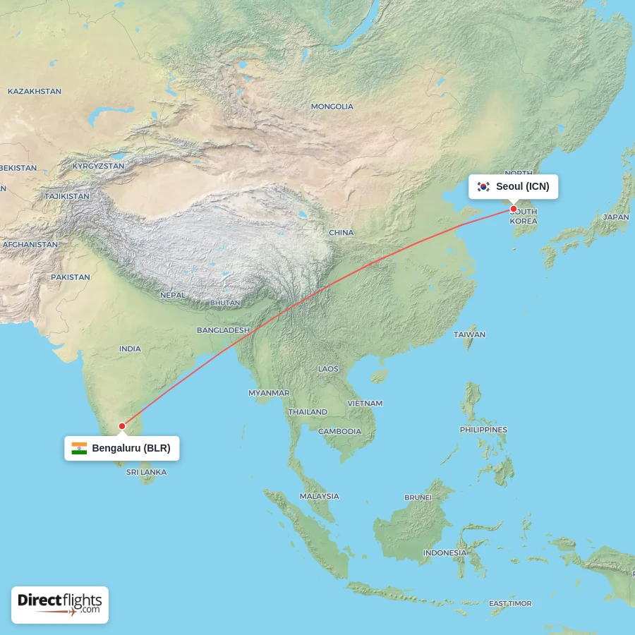 ICN - BLR route map