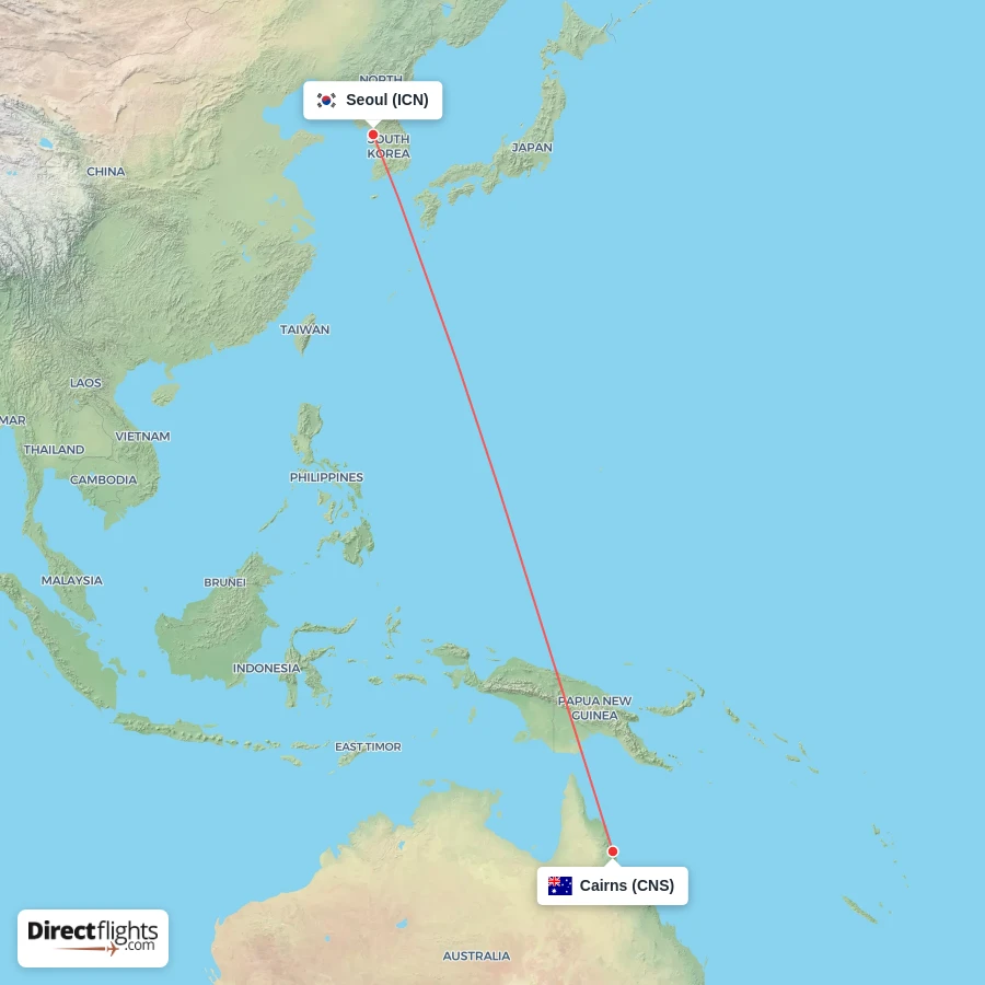 ICN - CNS route map