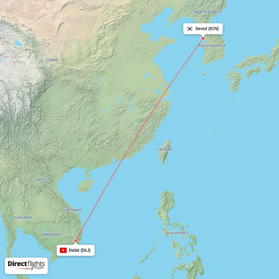 ICN - DLI route map