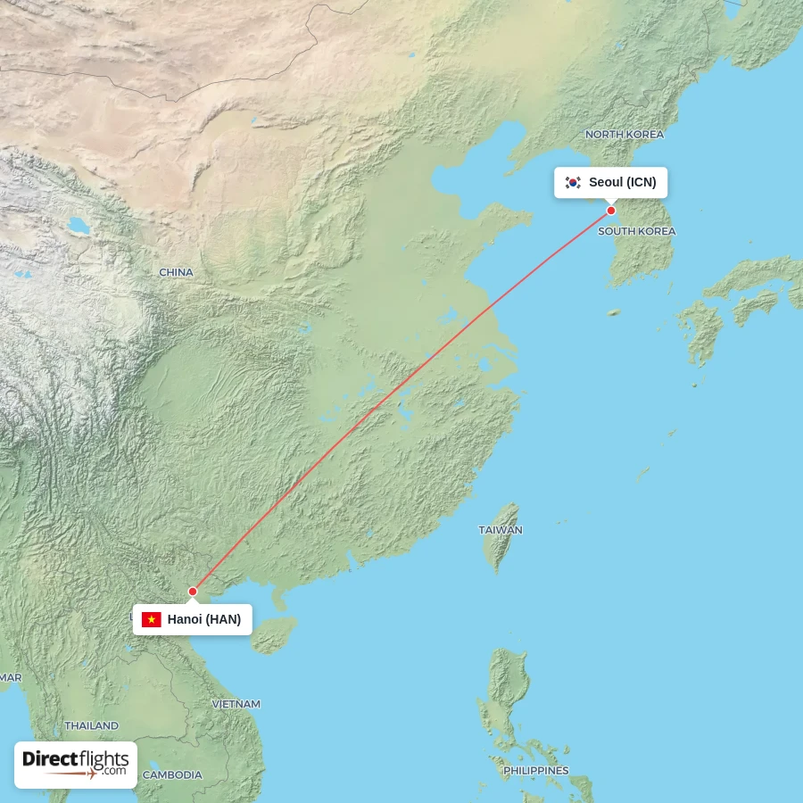 ICN - HAN route map