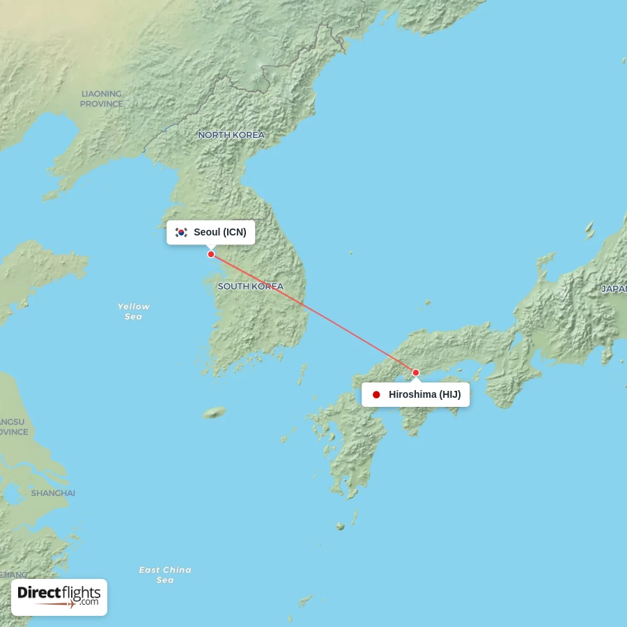 ICN - HIJ route map