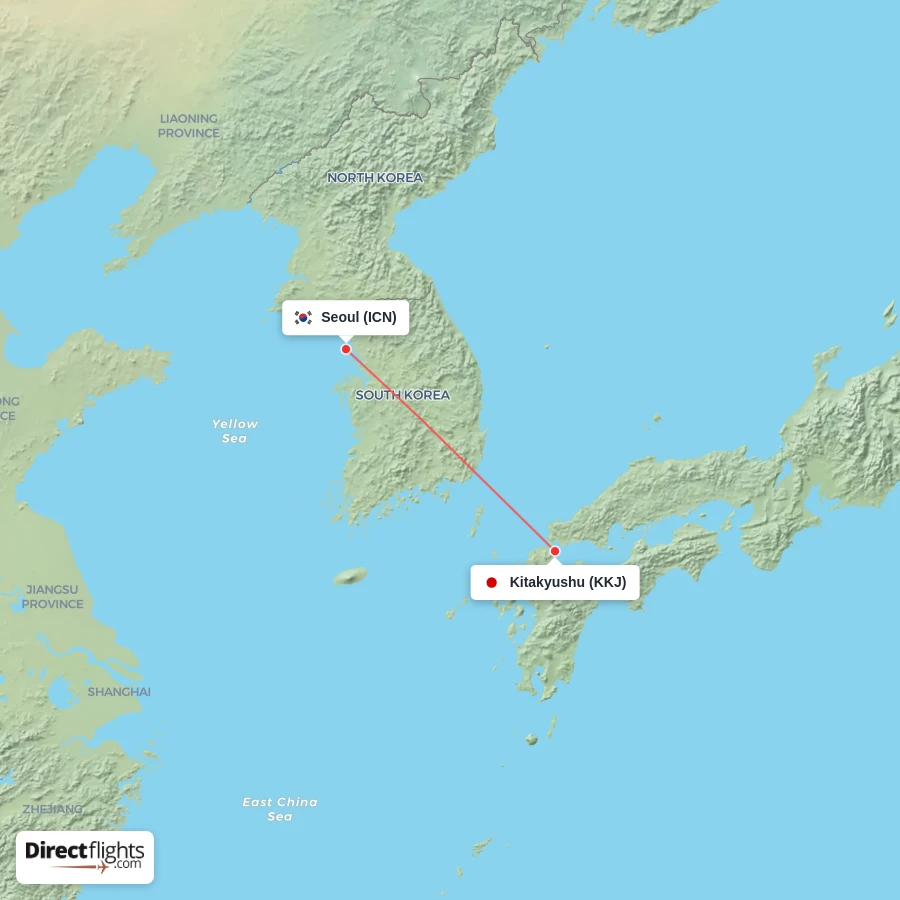 ICN - KKJ route map
