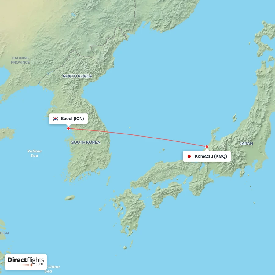 ICN - KMQ route map