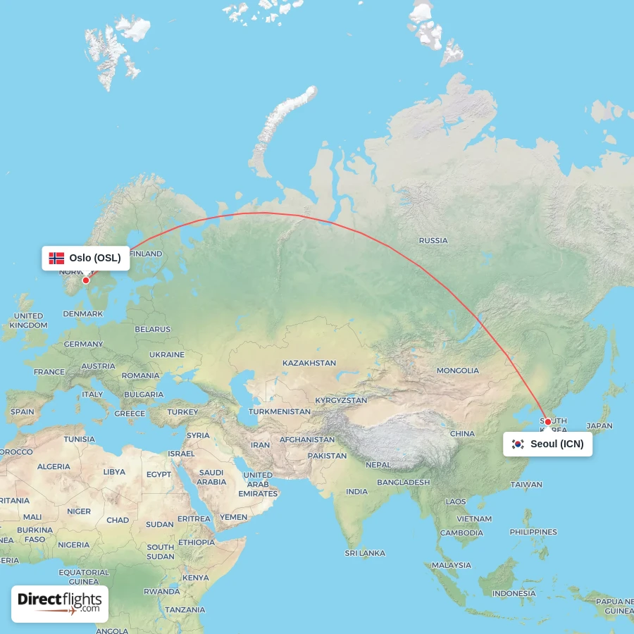 ICN - OSL route map