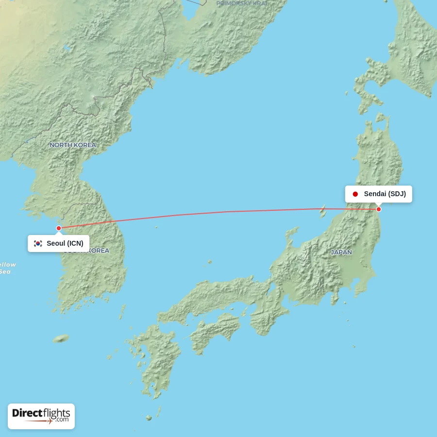 ICN - SDJ route map