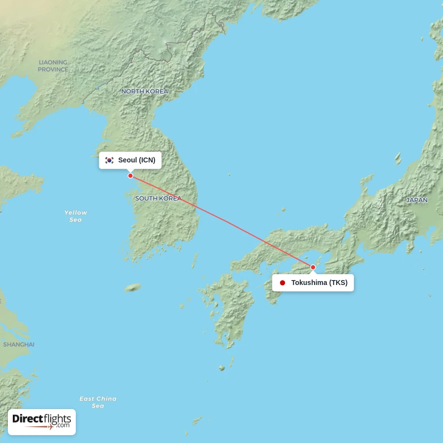 ICN - TKS route map