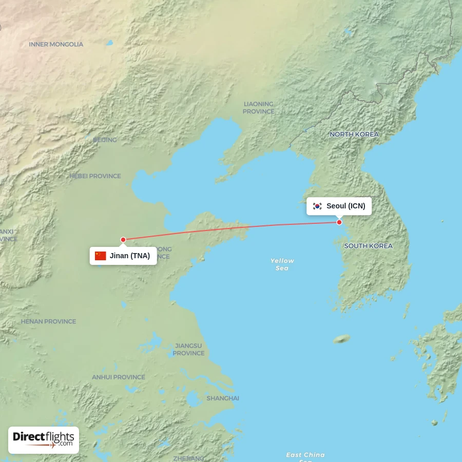 ICN - TNA route map