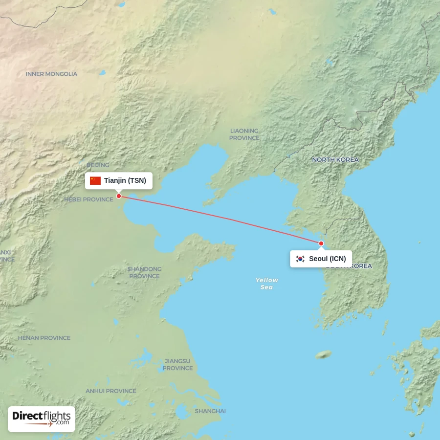 ICN - TSN route map