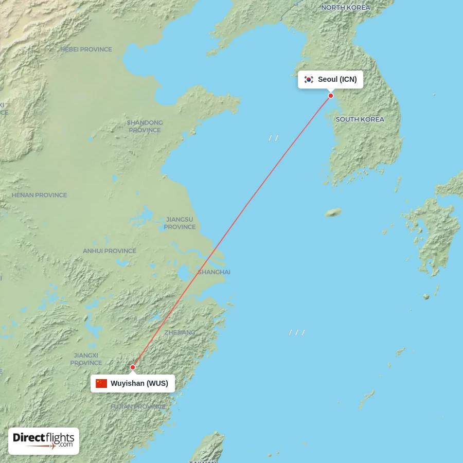 ICN - WUS route map