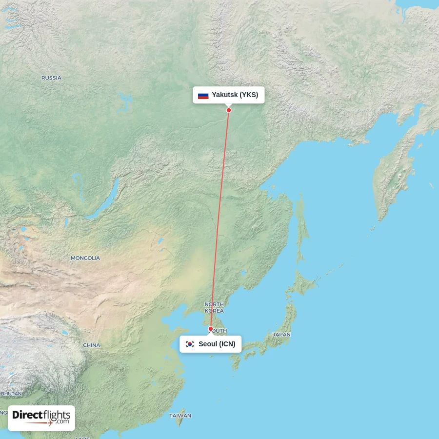 ICN - YKS route map