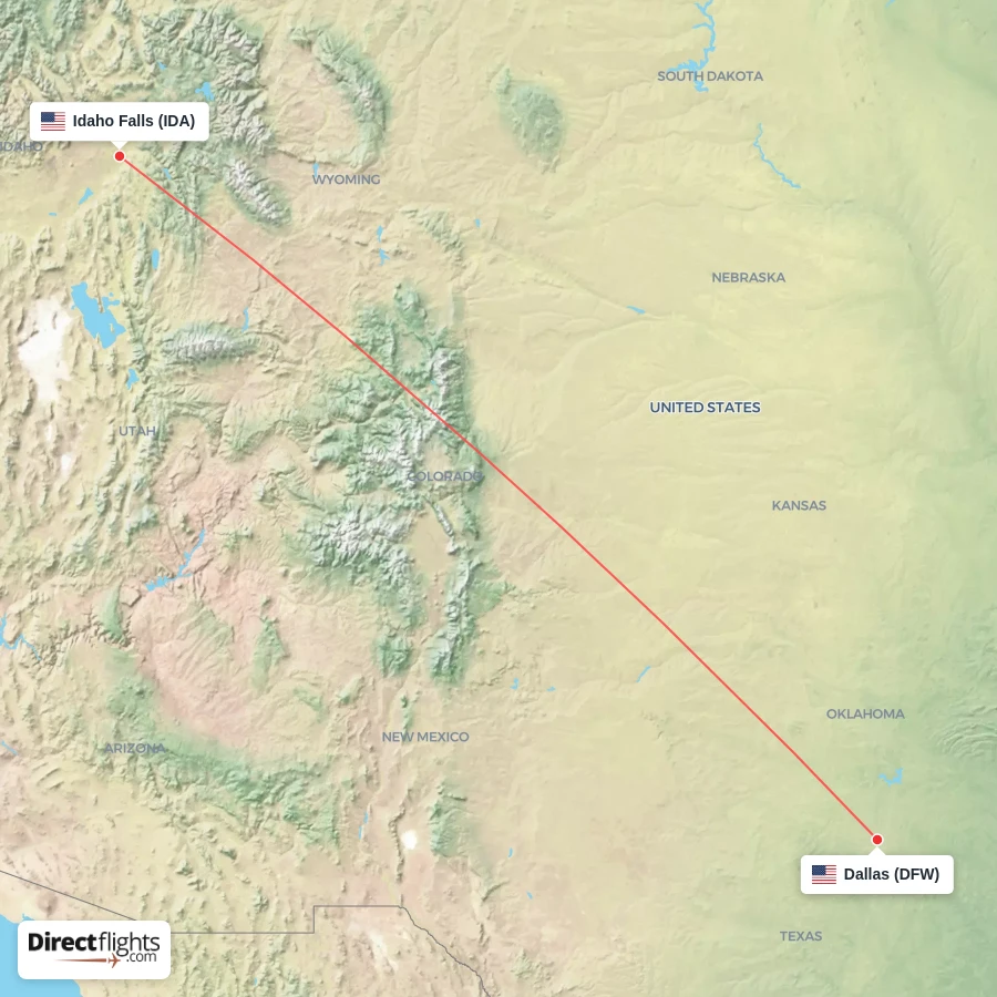 IDA - DFW route map