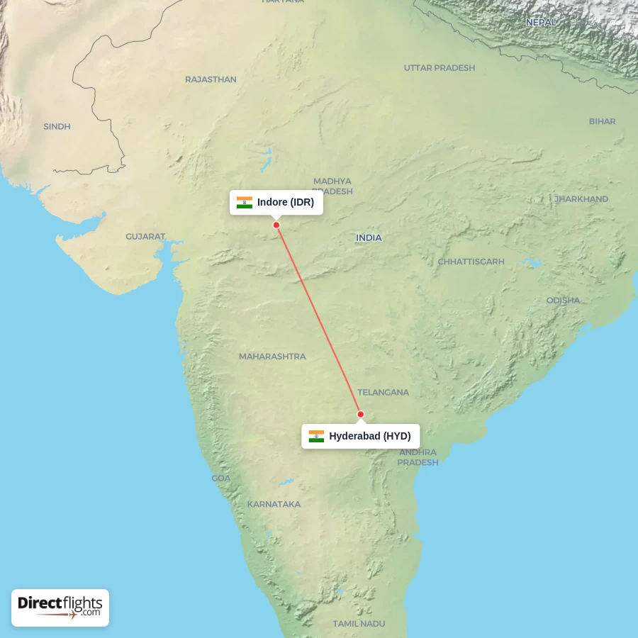 IDR - HYD route map
