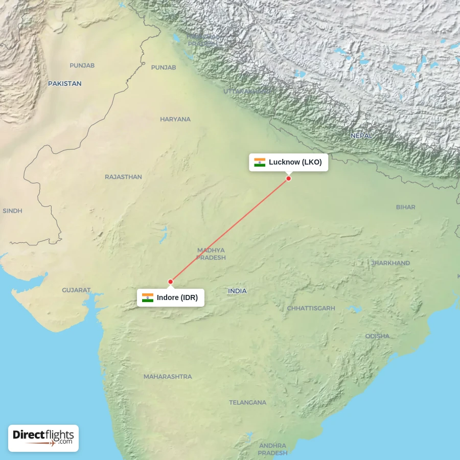 IDR - LKO route map