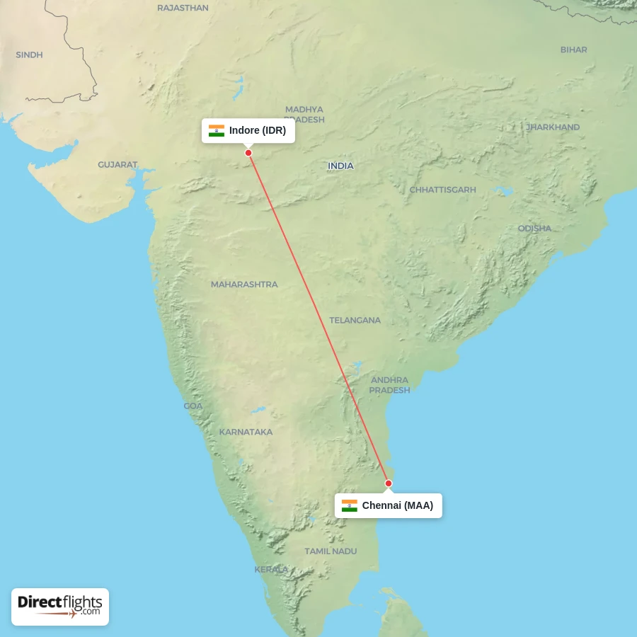 IDR - MAA route map