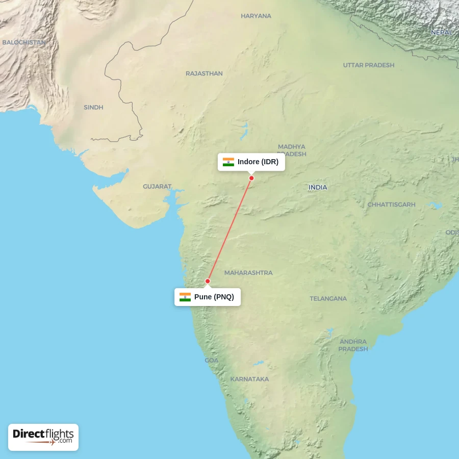 IDR - PNQ route map