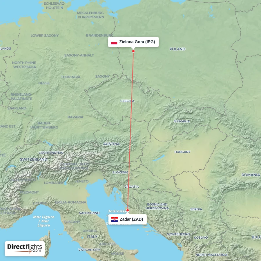 IEG - ZAD route map