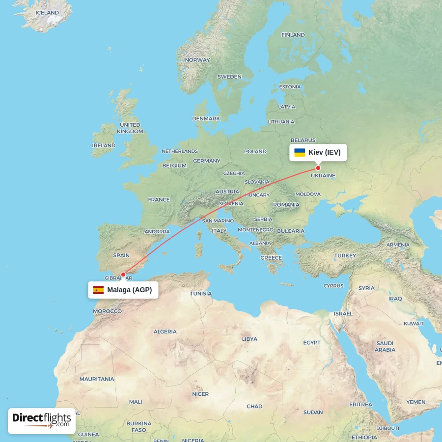 IEV - AGP route map