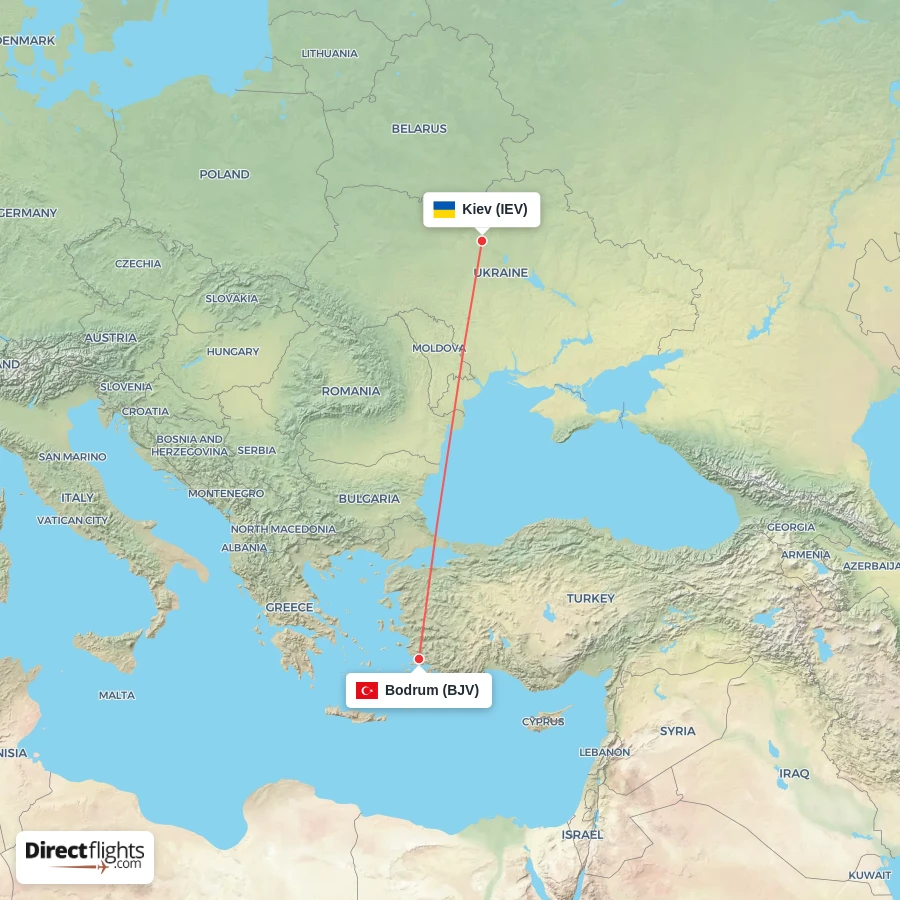 IEV - BJV route map