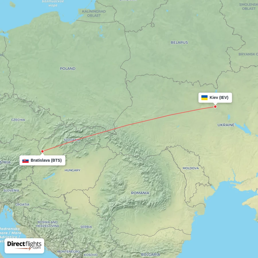 IEV - BTS route map