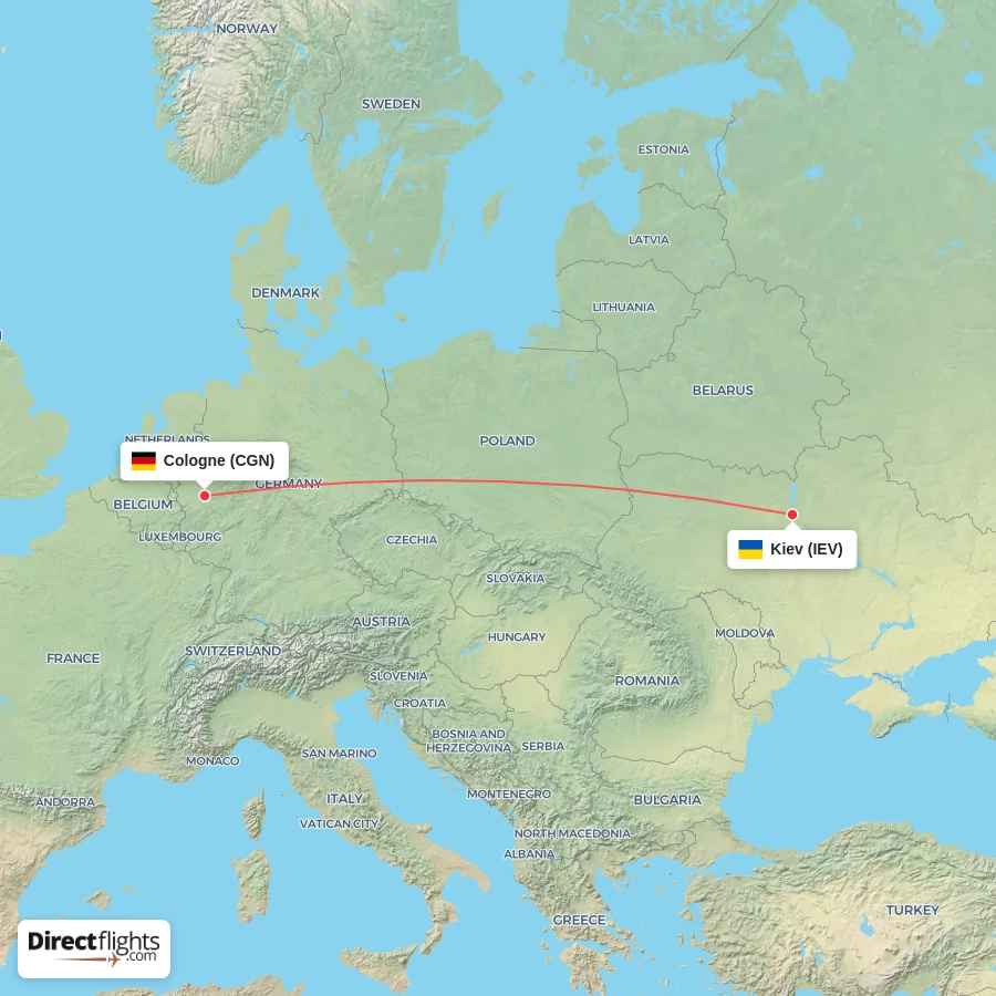 IEV - CGN route map