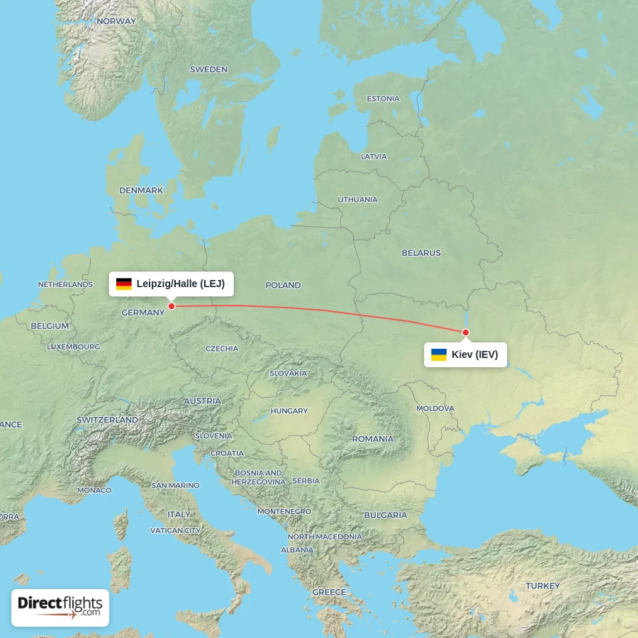 IEV - LEJ route map