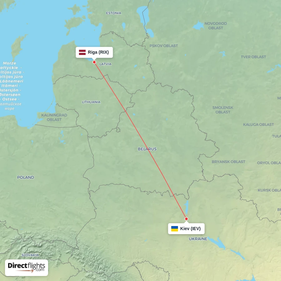 IEV - RIX route map