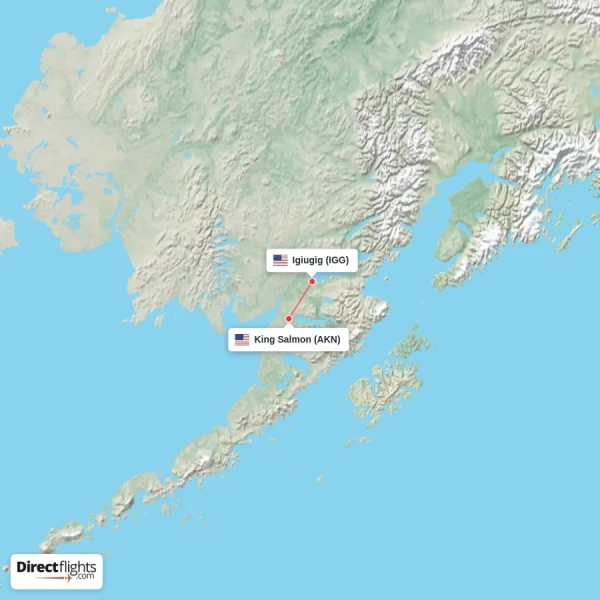 Igiugig - King Salmon direct flight map