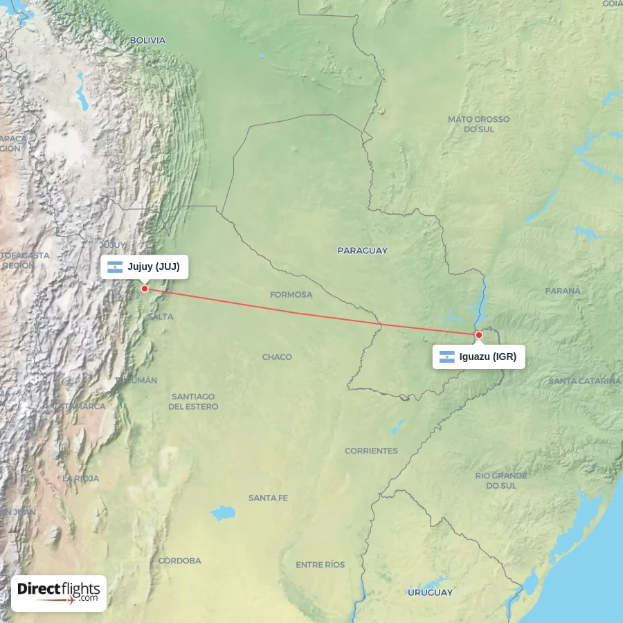 IGR - JUJ route map