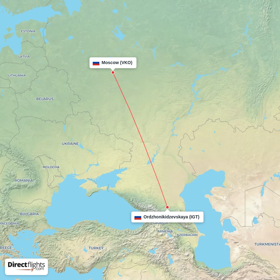 IGT - VKO route map