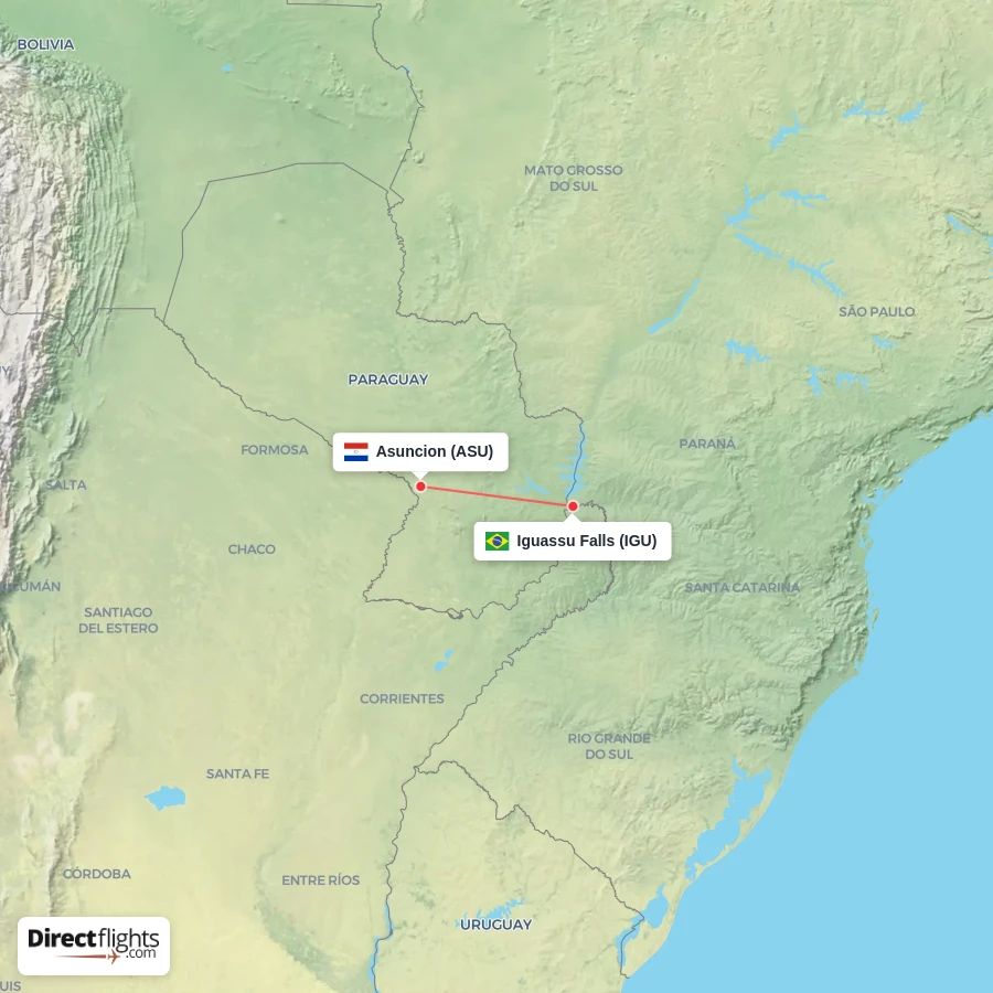 IGU - ASU route map