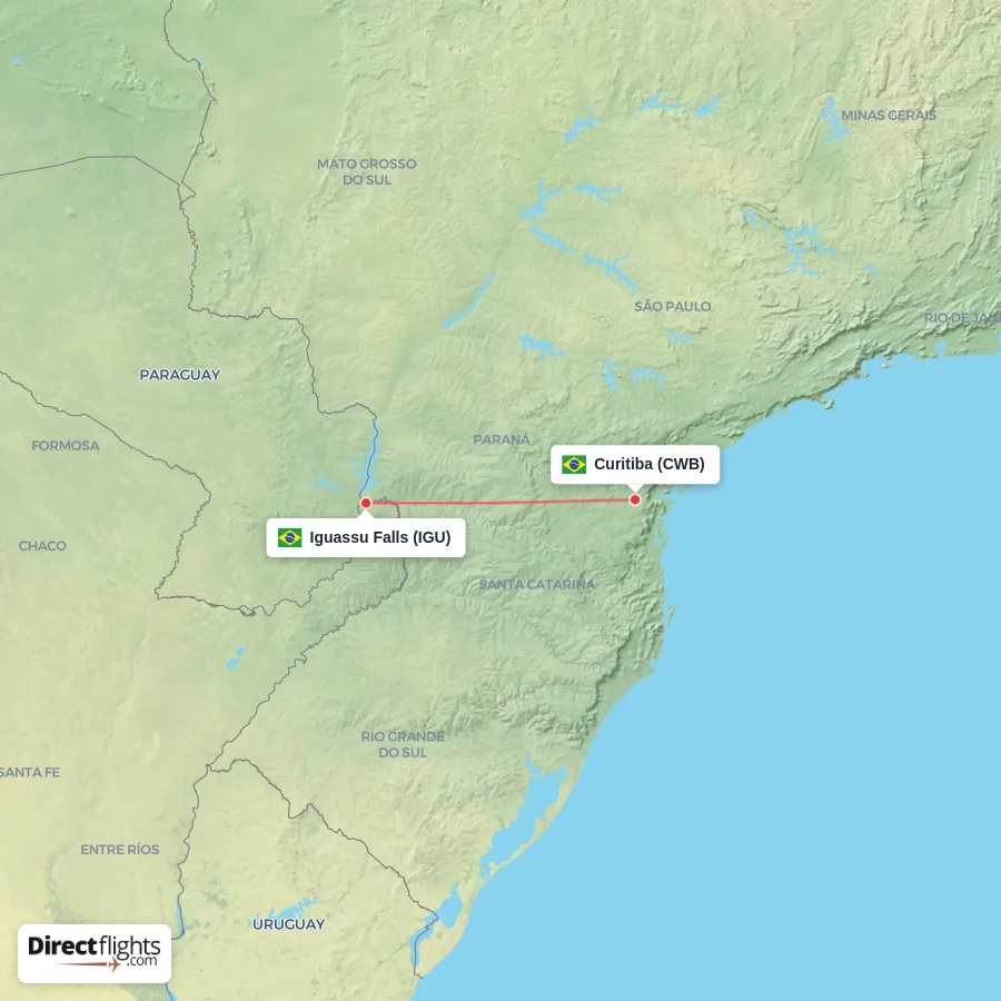 IGU - CWB route map