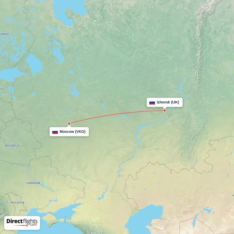 IJK - VKO route map