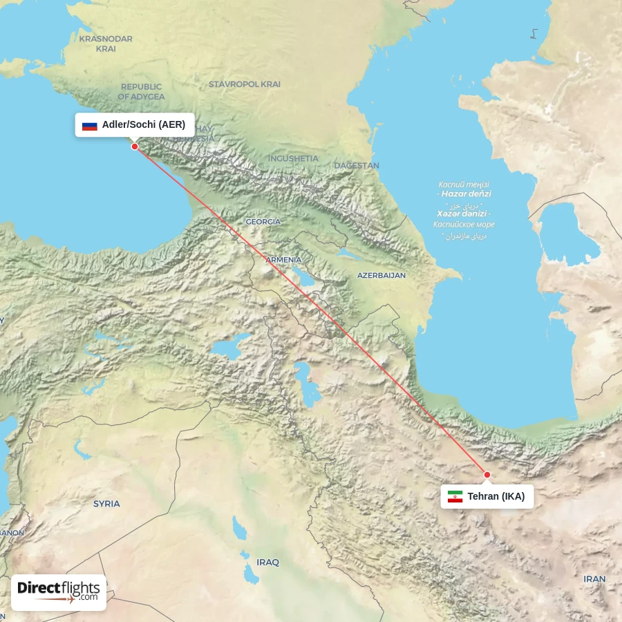 IKA - AER route map