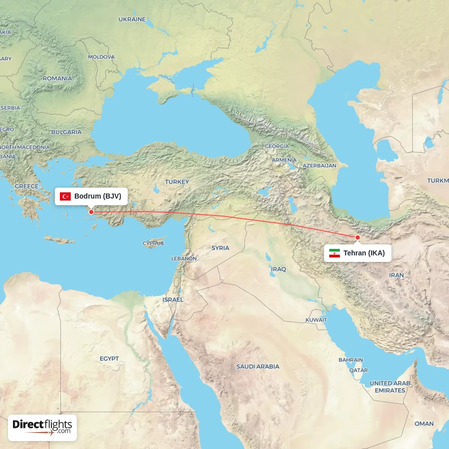 IKA - BJV route map