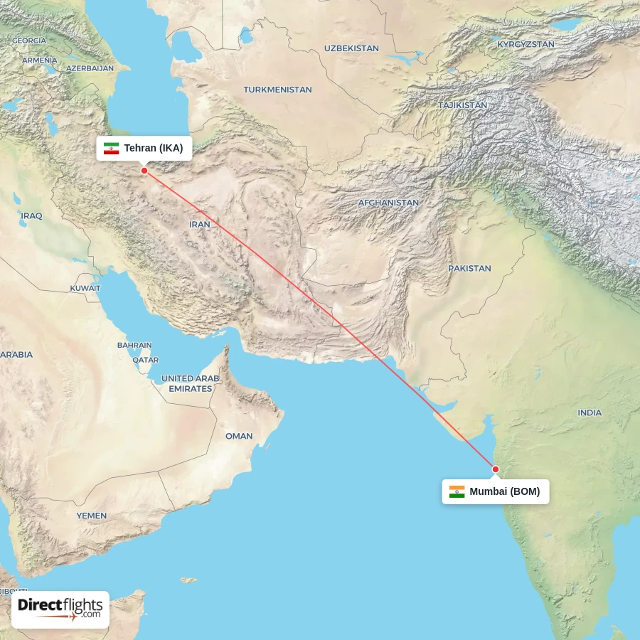 IKA - BOM route map