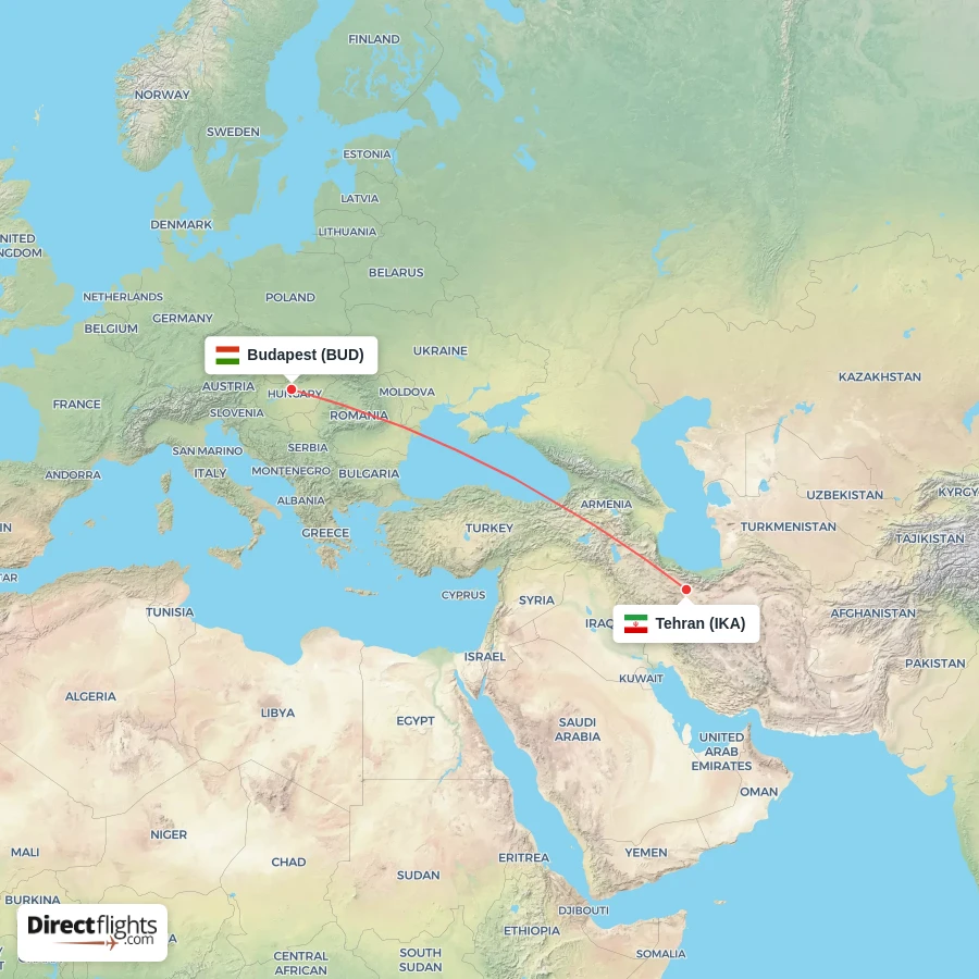 IKA - BUD route map