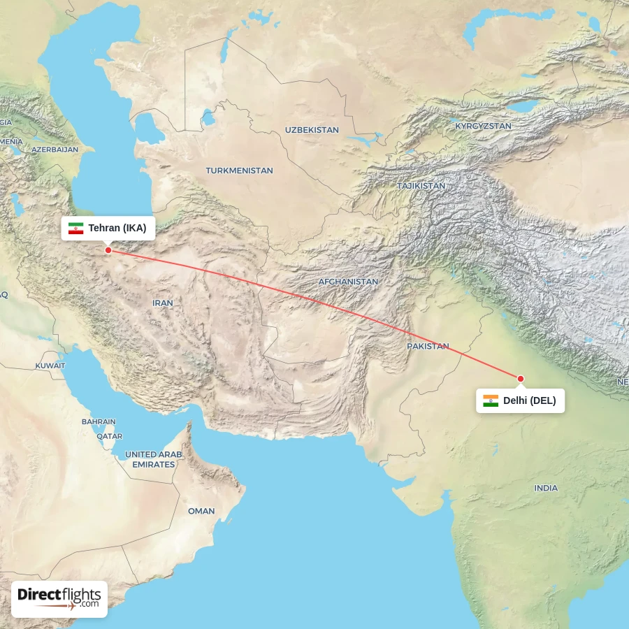 IKA - DEL route map