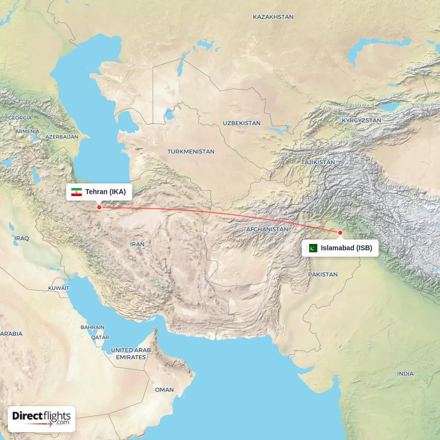 IKA - ISB route map
