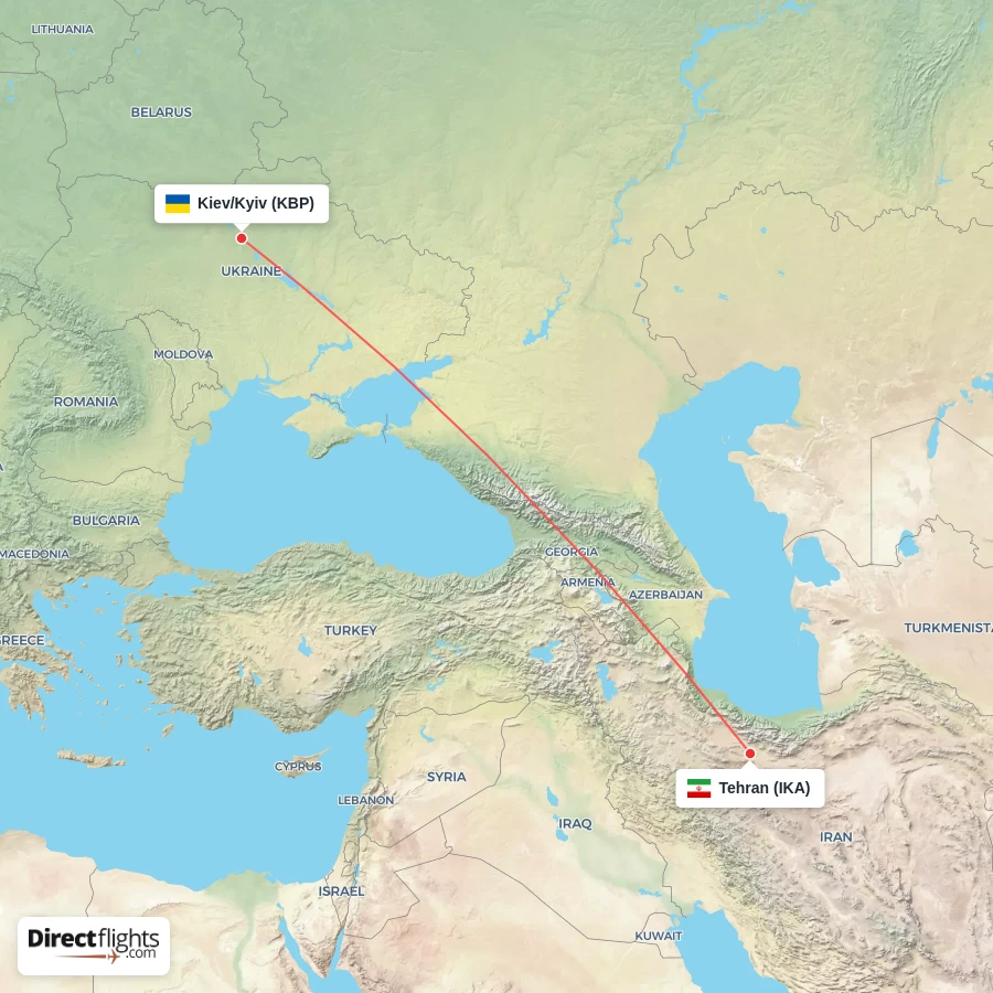 IKA - KBP route map