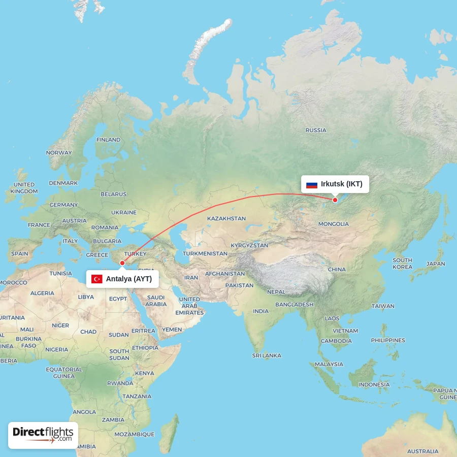 IKT - AYT route map