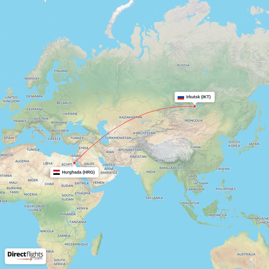 IKT - HRG route map