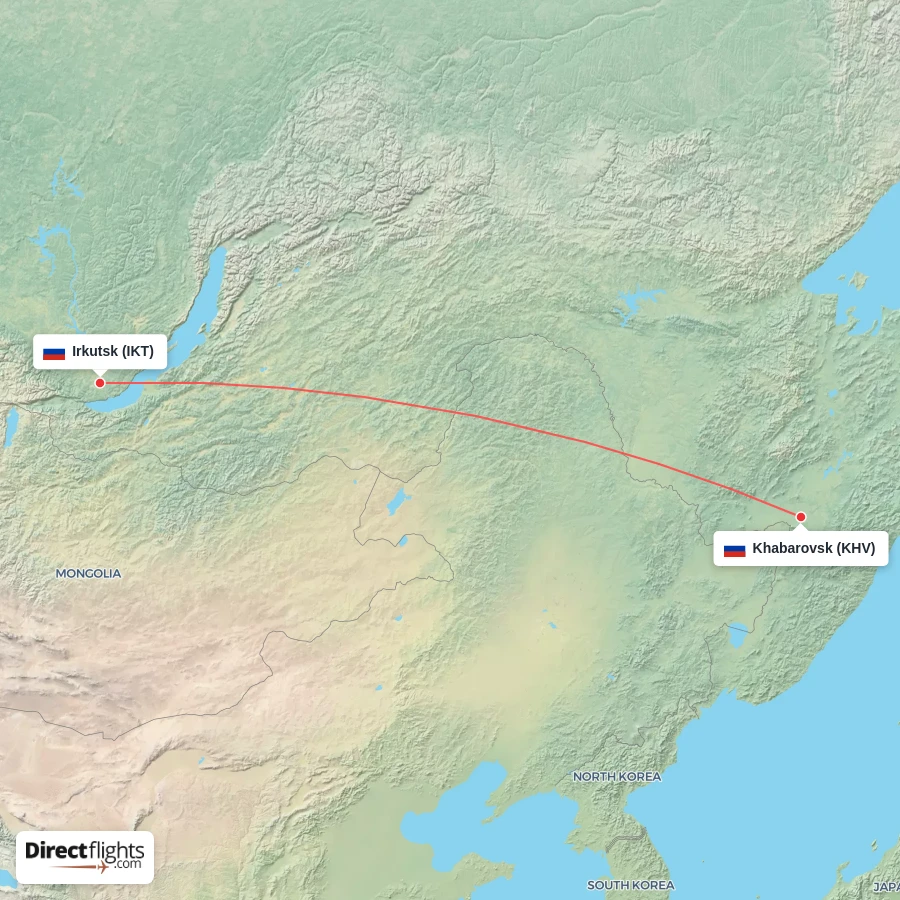 IKT - KHV route map