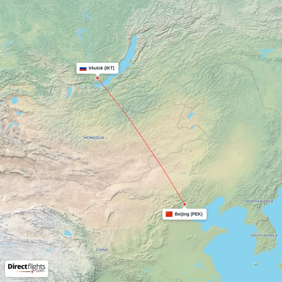 IKT - PEK route map