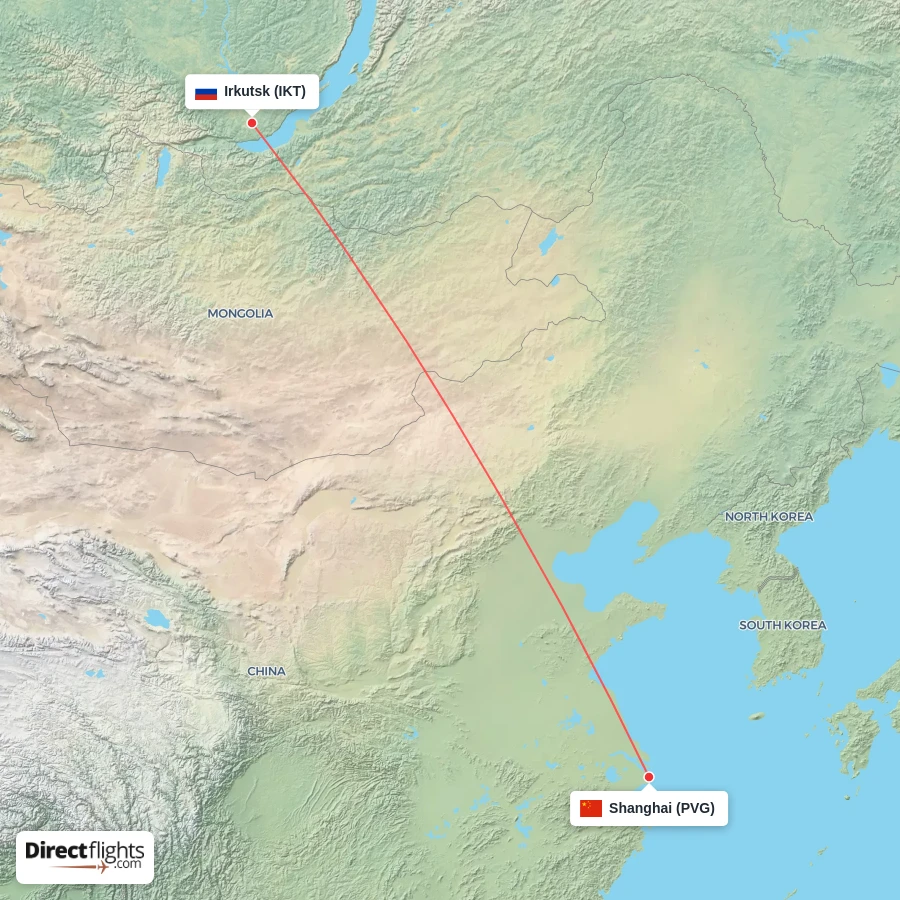 IKT - PVG route map