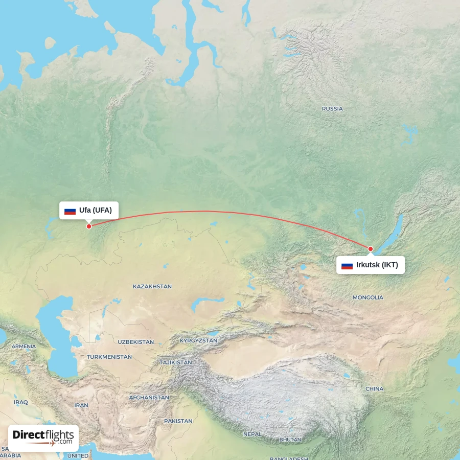IKT - UFA route map