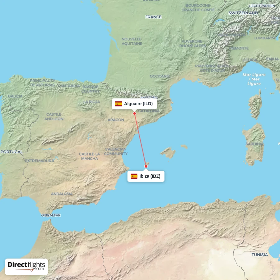 ILD - IBZ route map