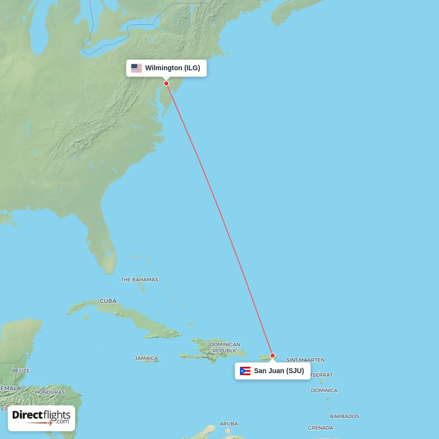 ILG - SJU route map