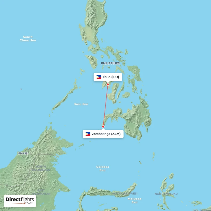 ILO - ZAM route map