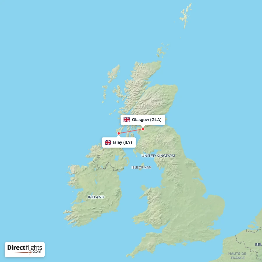 ILY - GLA route map