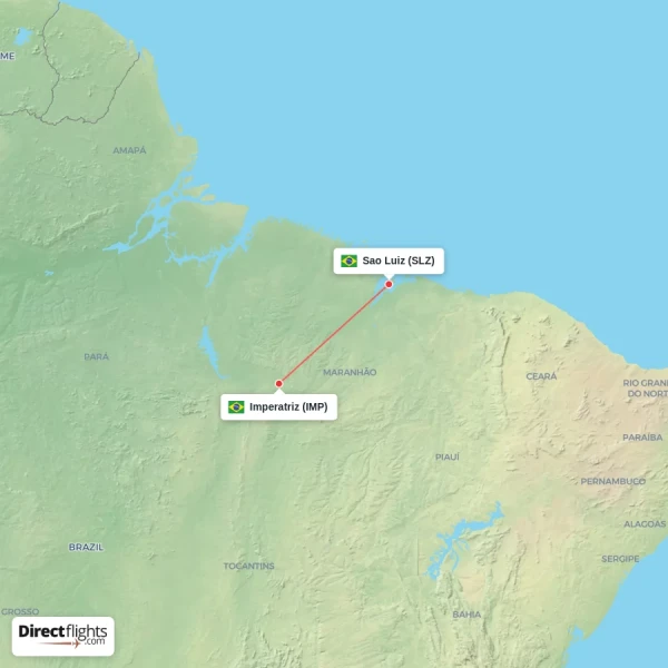 Imperatriz - Sao Luiz direct flight map